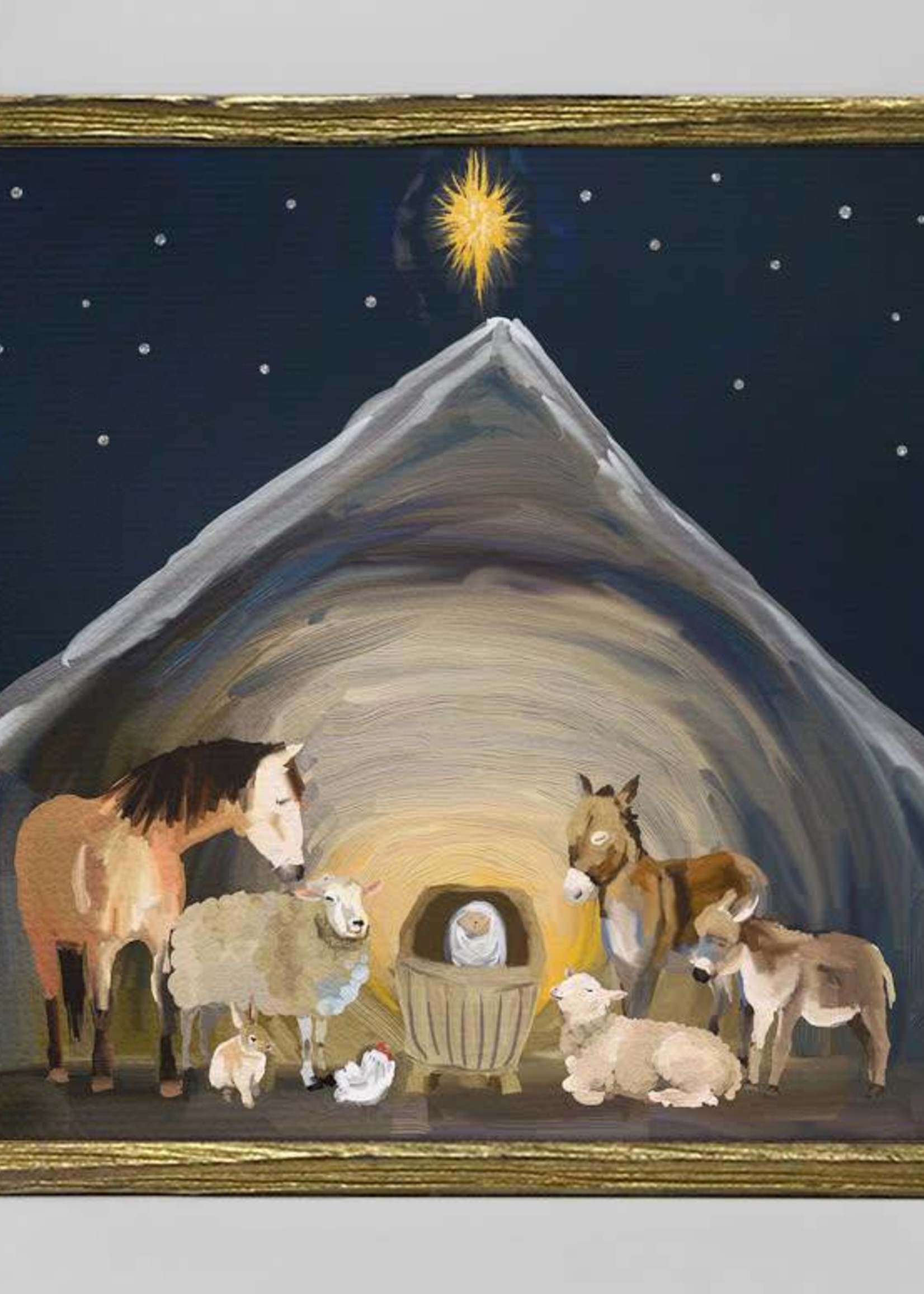 Greenbox Art 6x6 Embellished Canvas Nativity Manger
