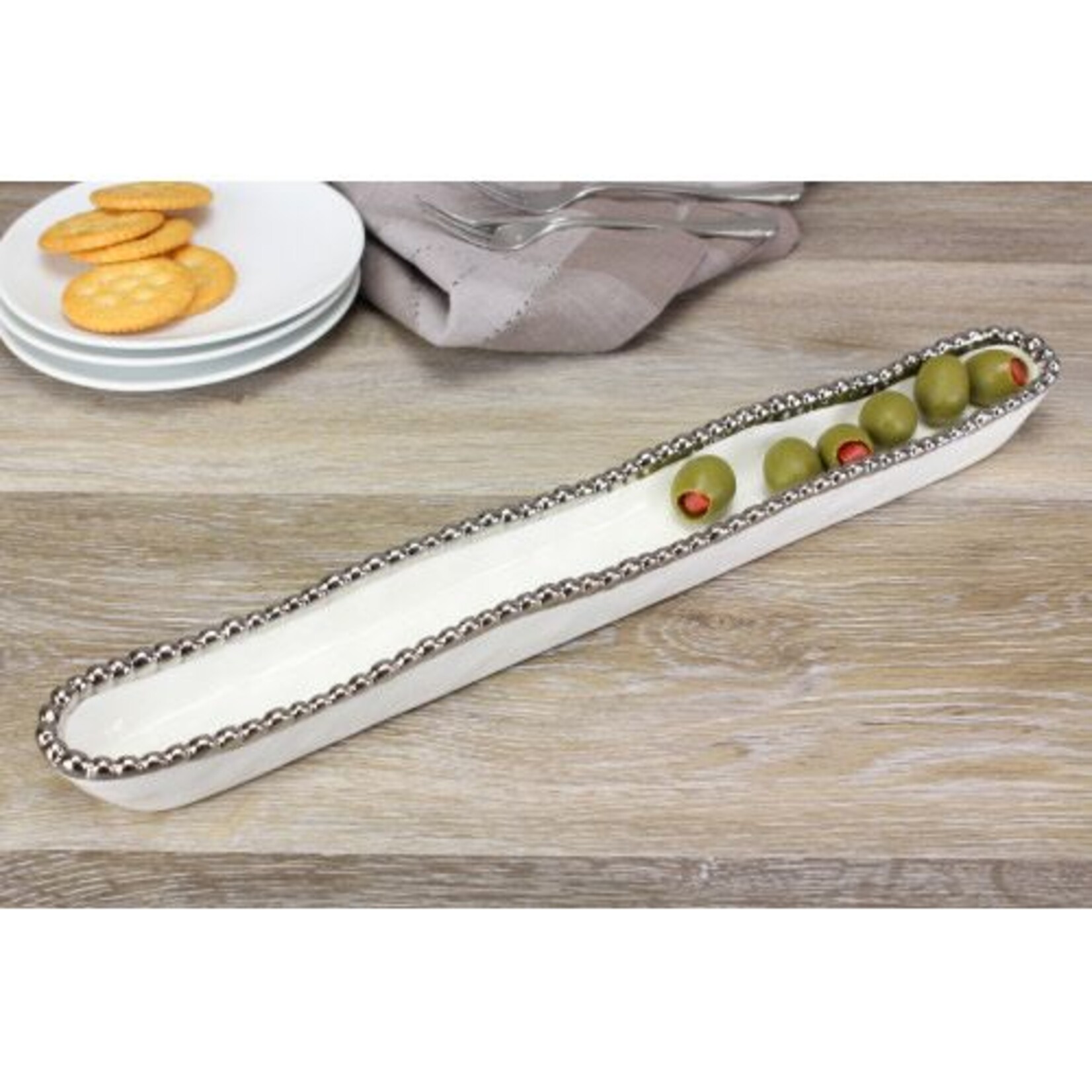 Pampa Bay Salerno Olive Serving Dish White