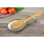 Pampa Bay Spoon Rest White with Silver Edge