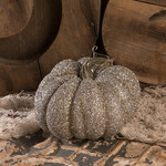 Bethany Lowe Designs Glass Glittered Pumpkin Sm 5"