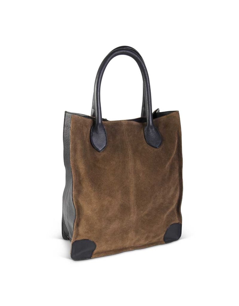 K Interiors Brown And Black Suede Bag
