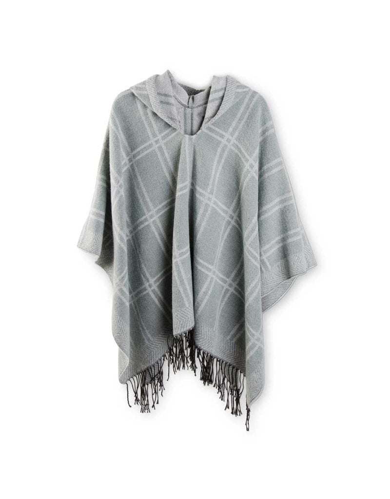 grey hooded poncho