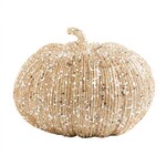 K & K Interiors 8 Inch Champagne Glitter Pumpkin