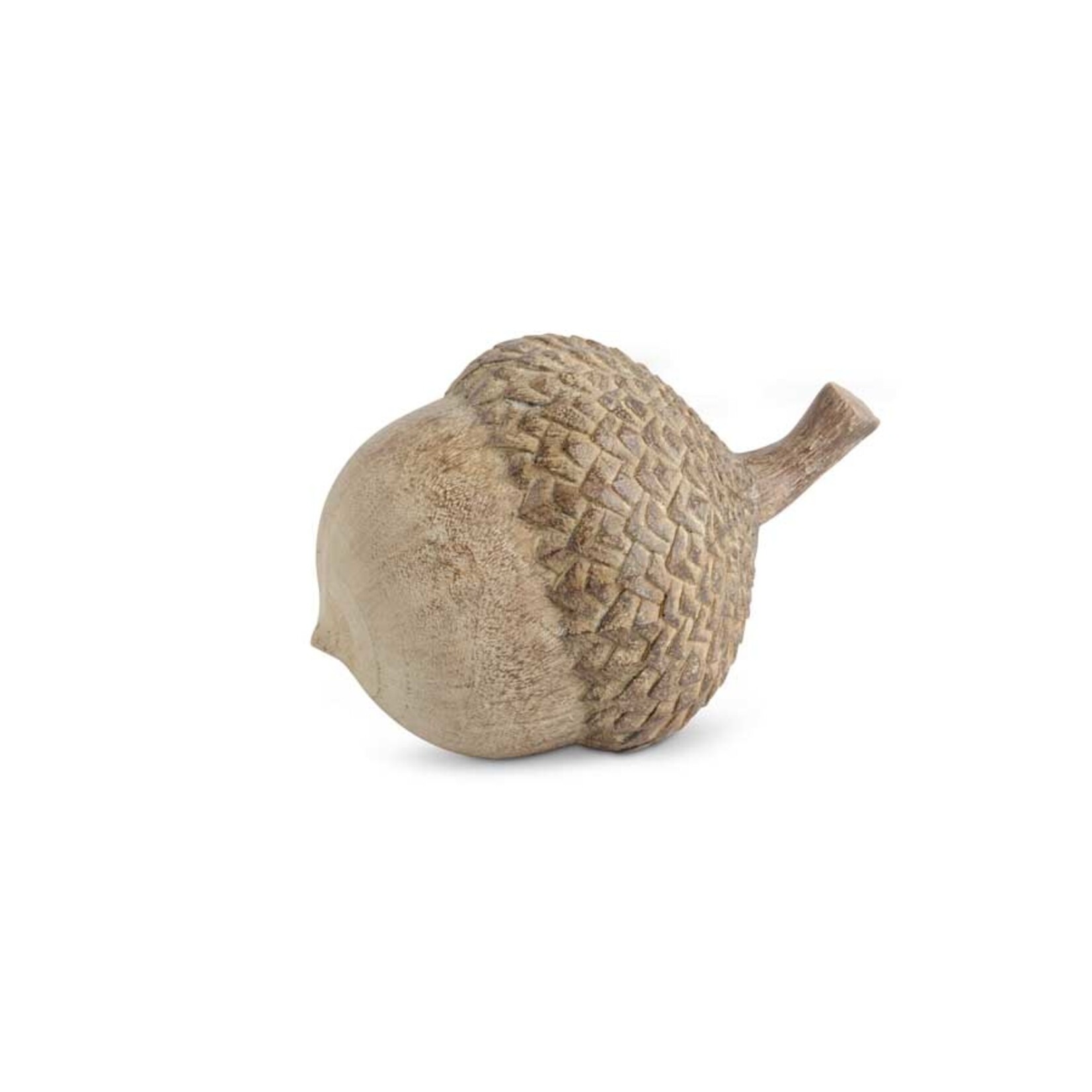 K & K Interiors 3.5 Inch Brown Resin Acorn With White Wash Finish