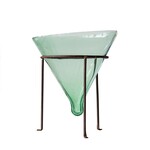 Creative Co-Op S/2 12-1/4"H Recycled Glass Cone Planter w Metal Stand