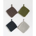 Creative Co-Op 8" Square Cotton Crocheted Pot Holder White