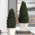 Uttermost / Revelation Cypress Cone Topiary in Aged Stoned Terracotta, Large