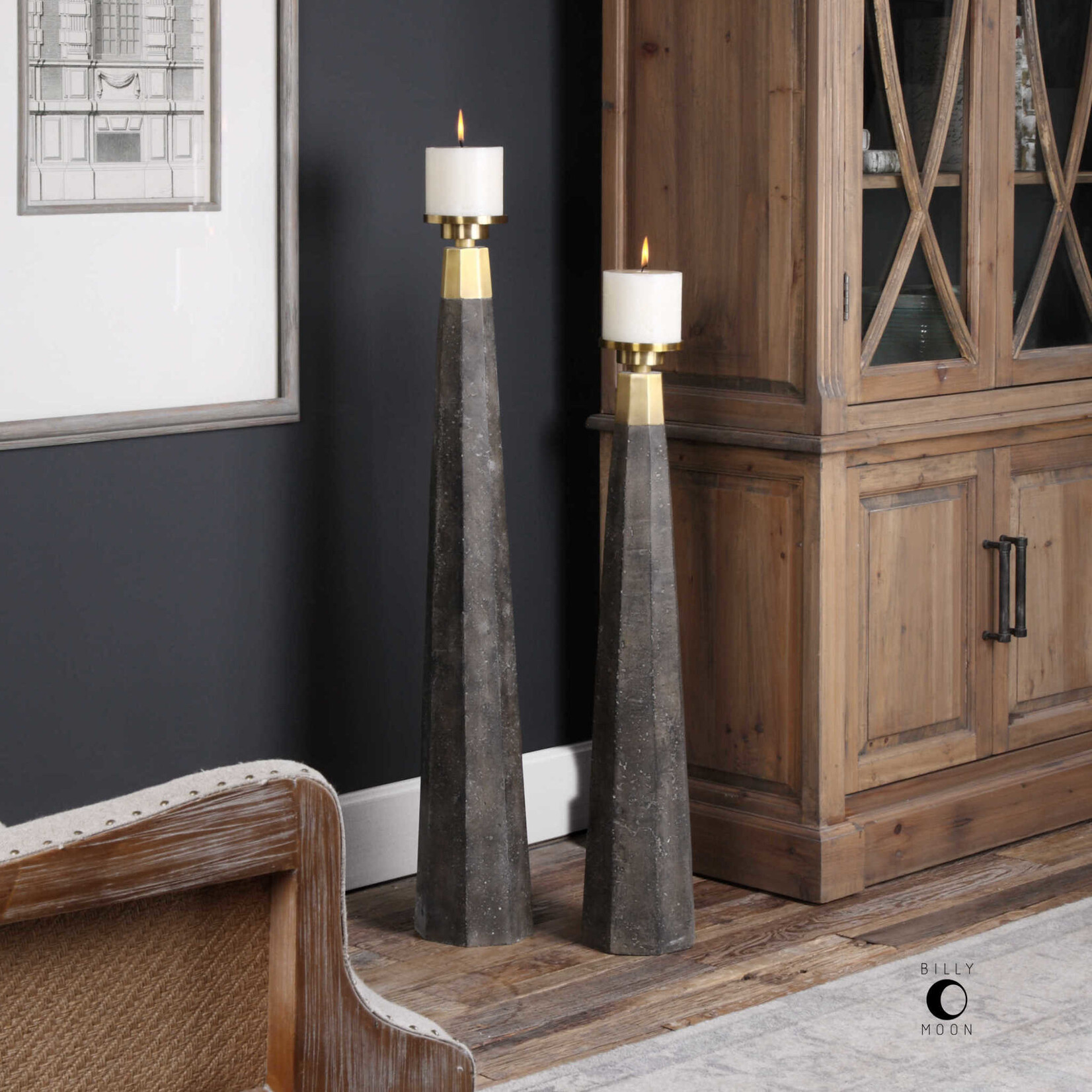 Uttermost / Revelation Pons Candleholder with Pillar Candle - Small 31.5" Includes Candle