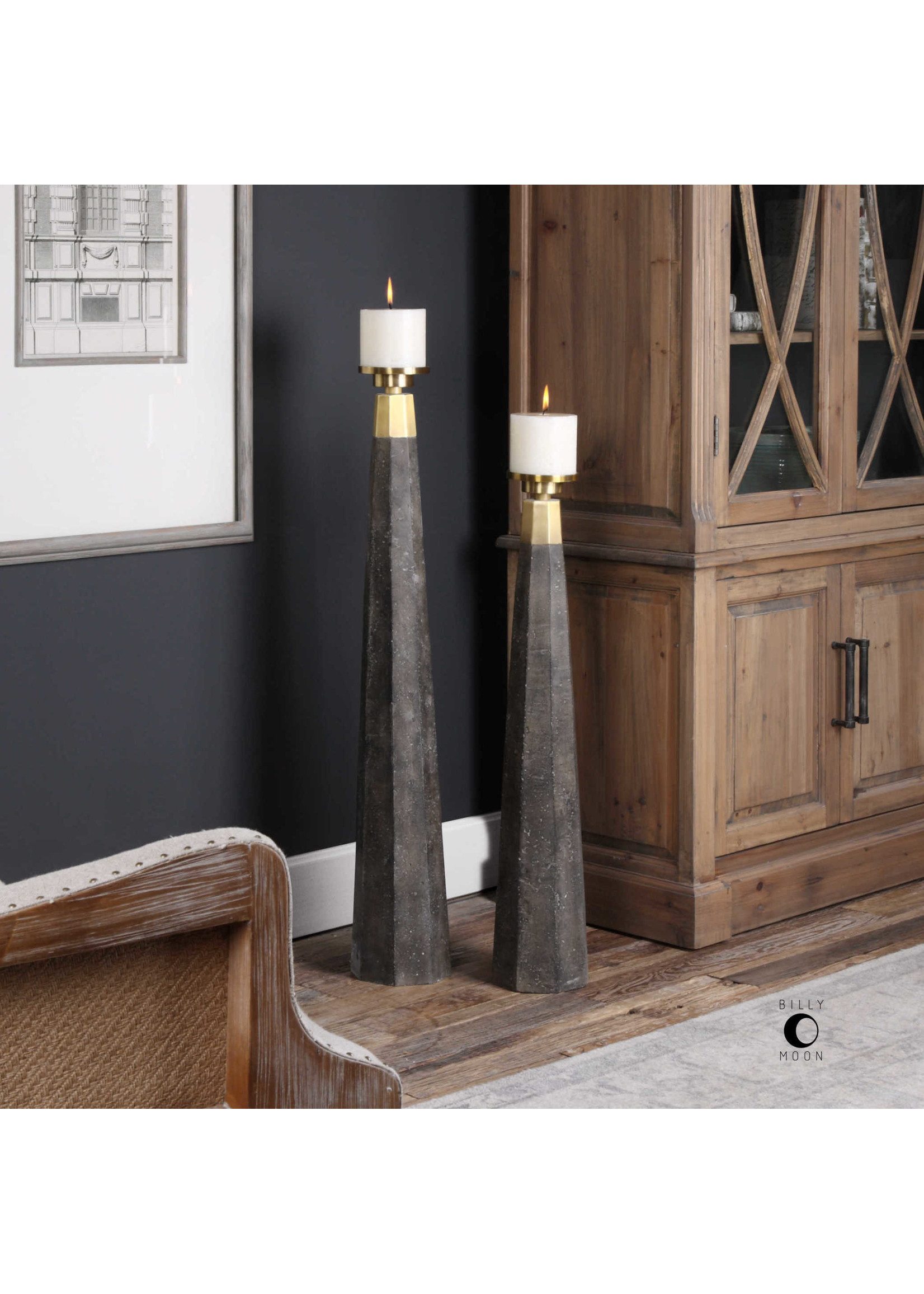 Uttermost / Revelation Pons Candleholder with Pillar Candle - Small