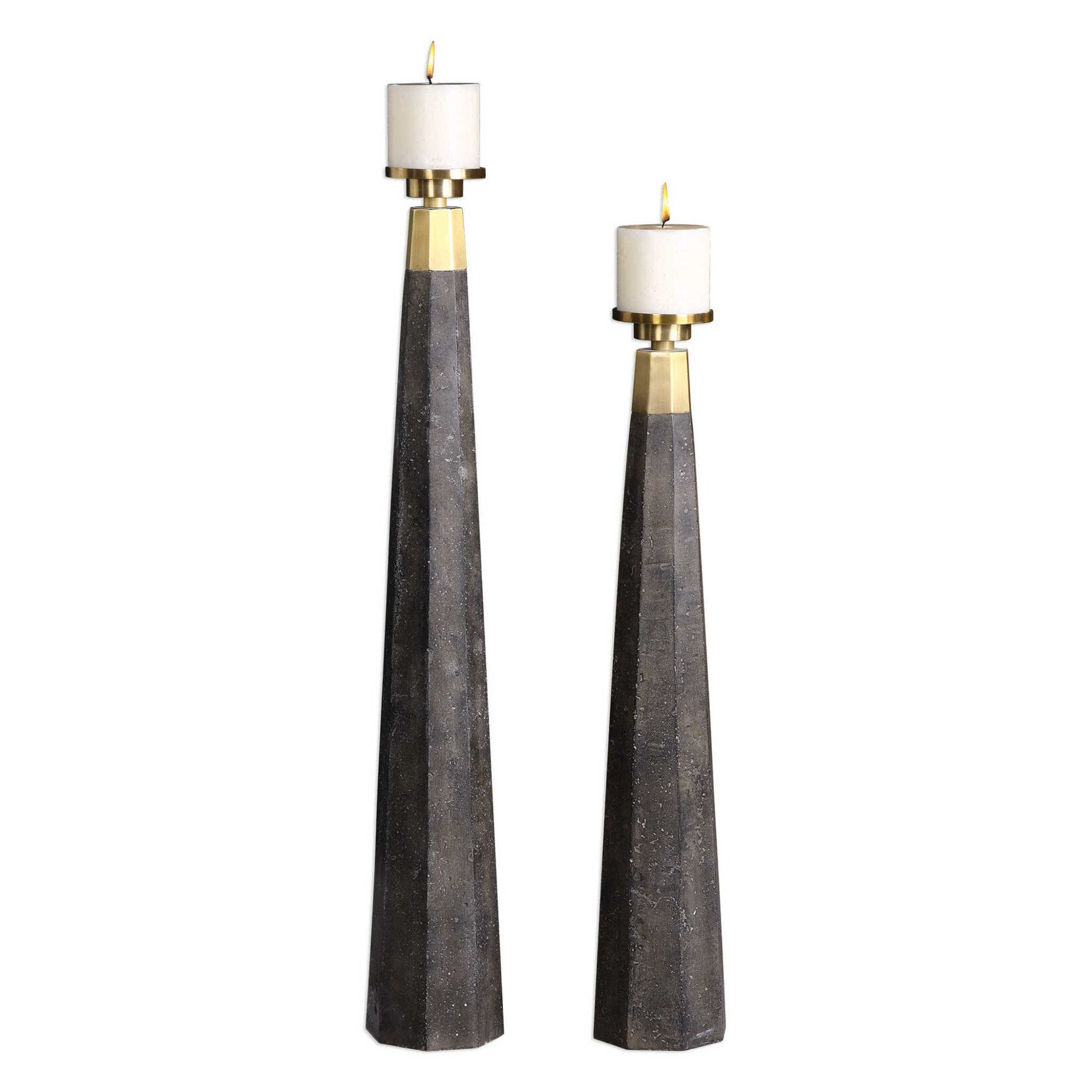 Uttermost / Revelation Pons Candleholder with Pillar Candle - Large 37.5" Includes candle