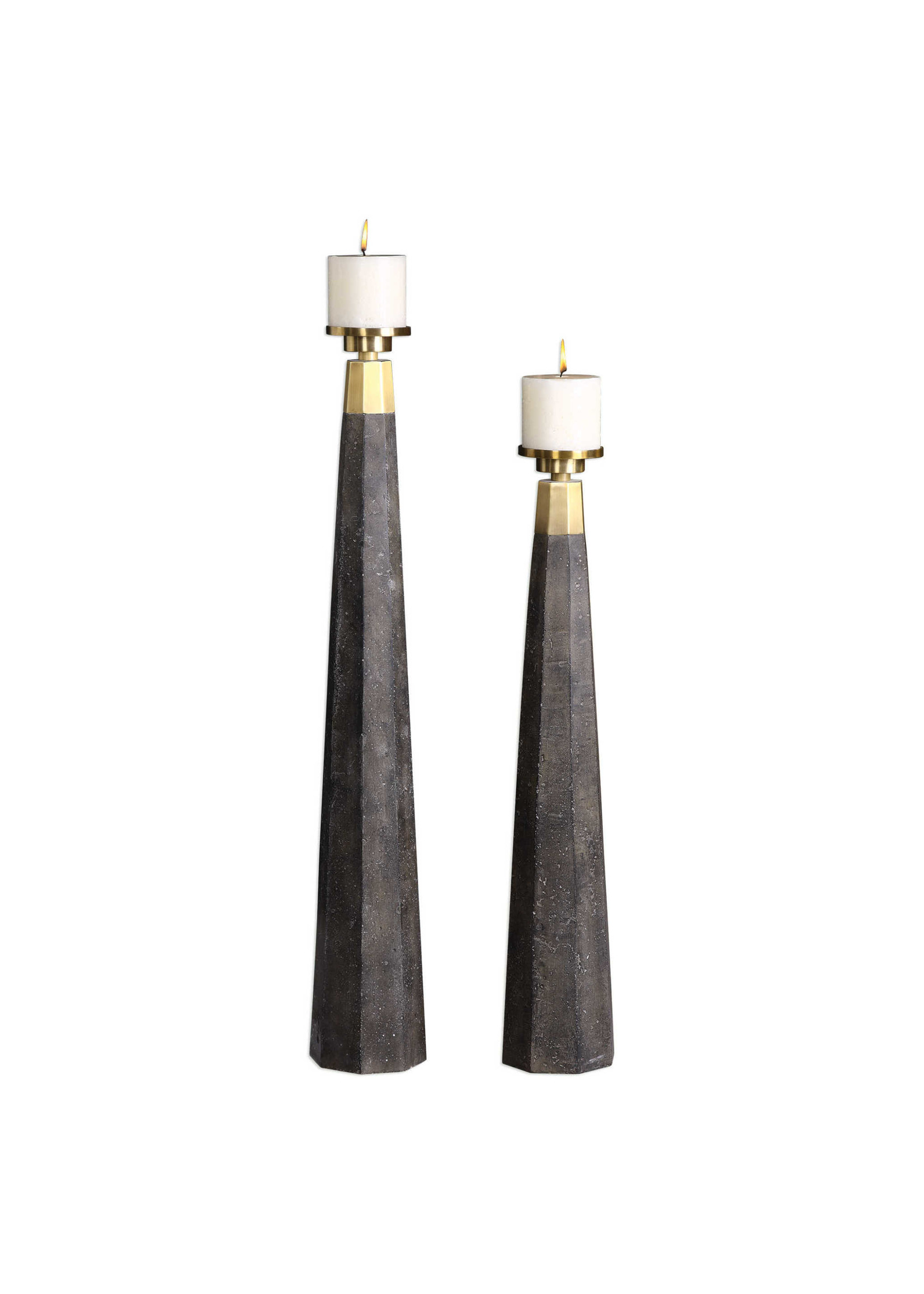 Uttermost / Revelation Pons Candleholder with Pillar Candle - Large 37.5" Includes candle