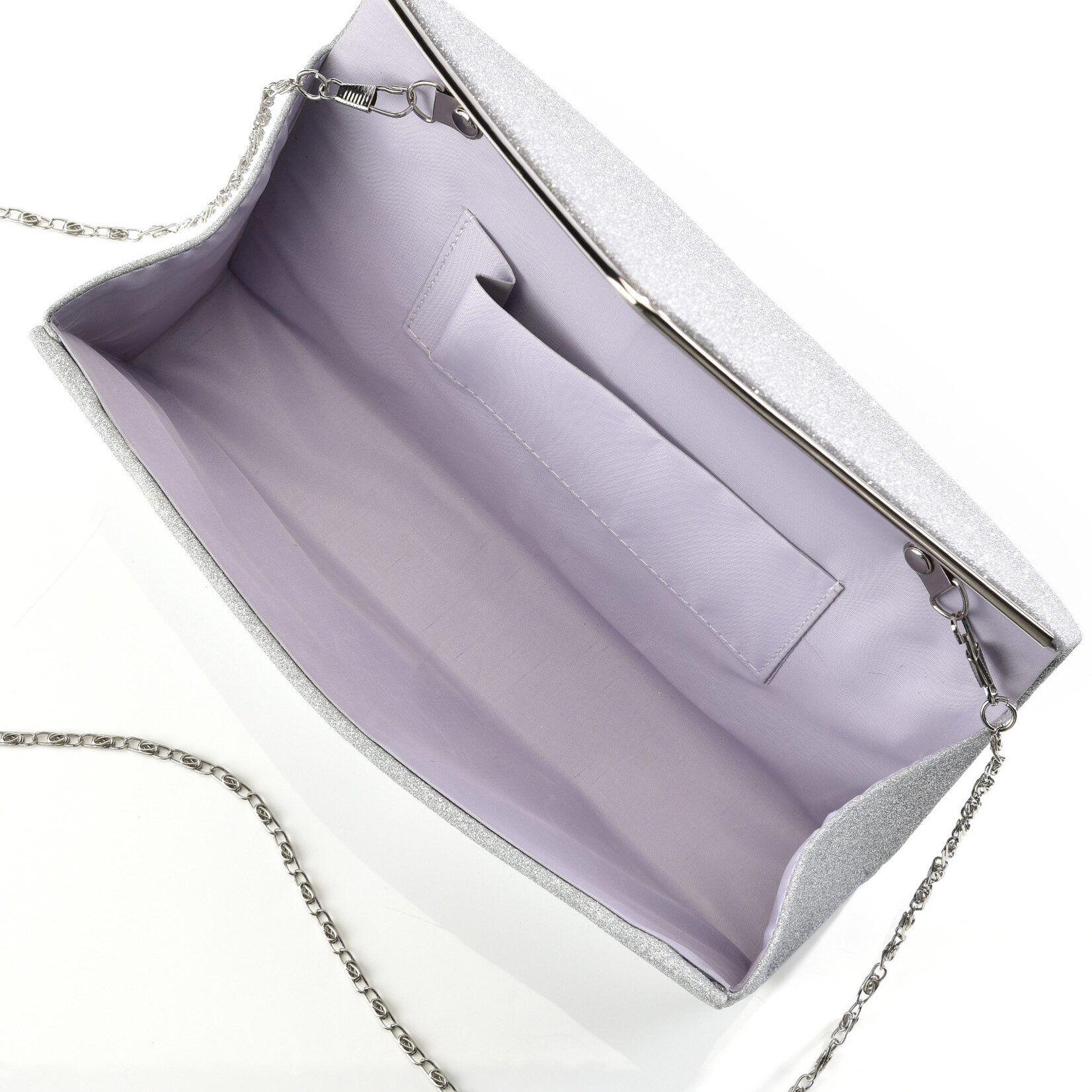 Giftcraft Glittered Polyester Evening Bag Silver