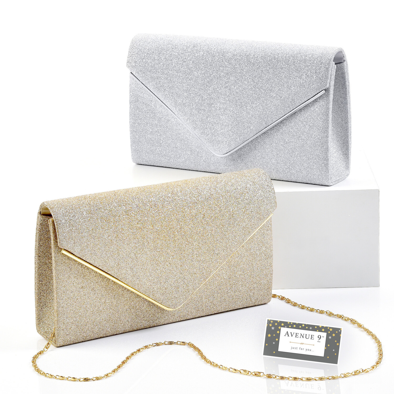Giftcraft Glittered Polyester Evening Bag Gold