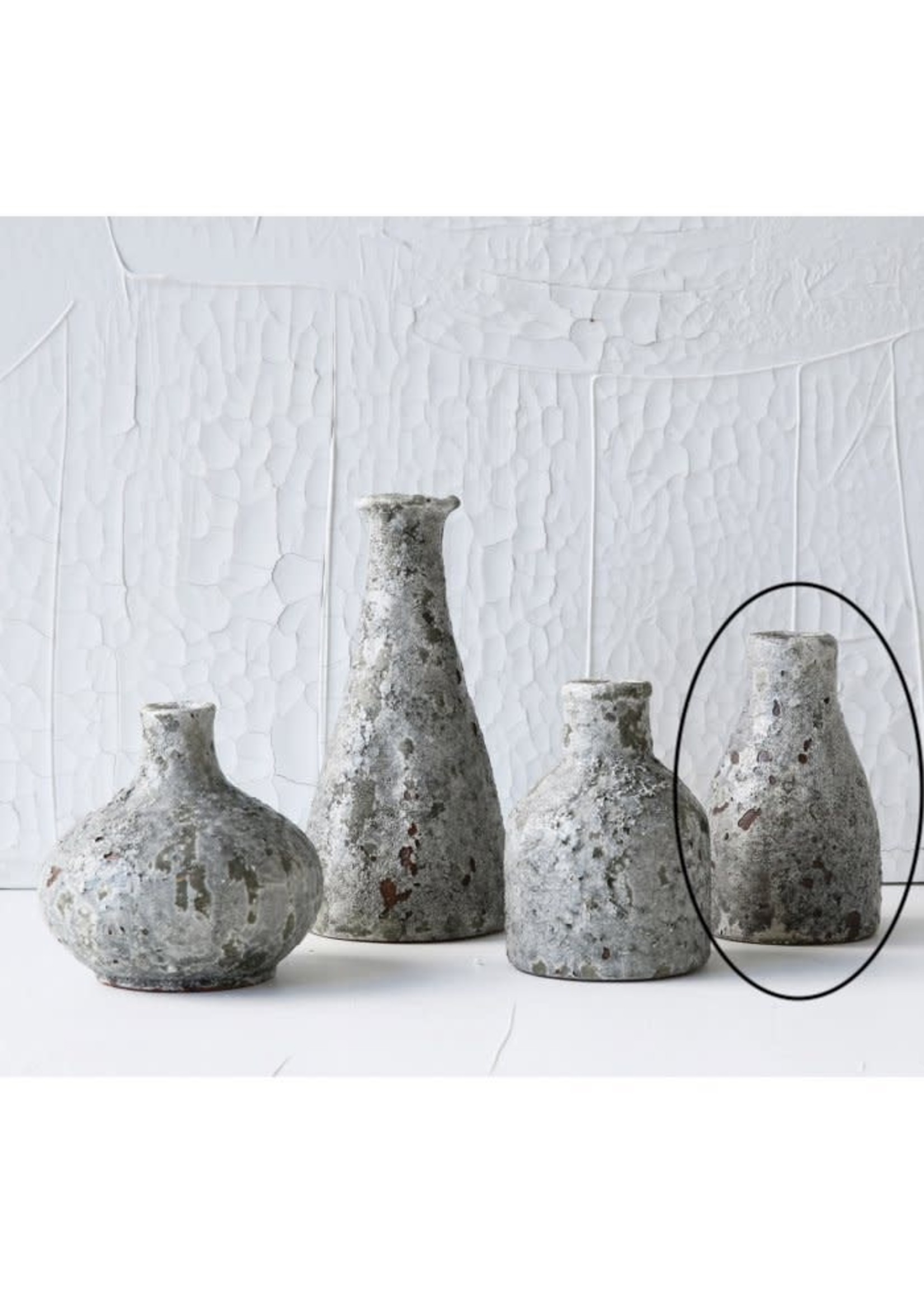 Creative Co-Op 6.25" Terra-cotta Vase Heavily Distressed Grey