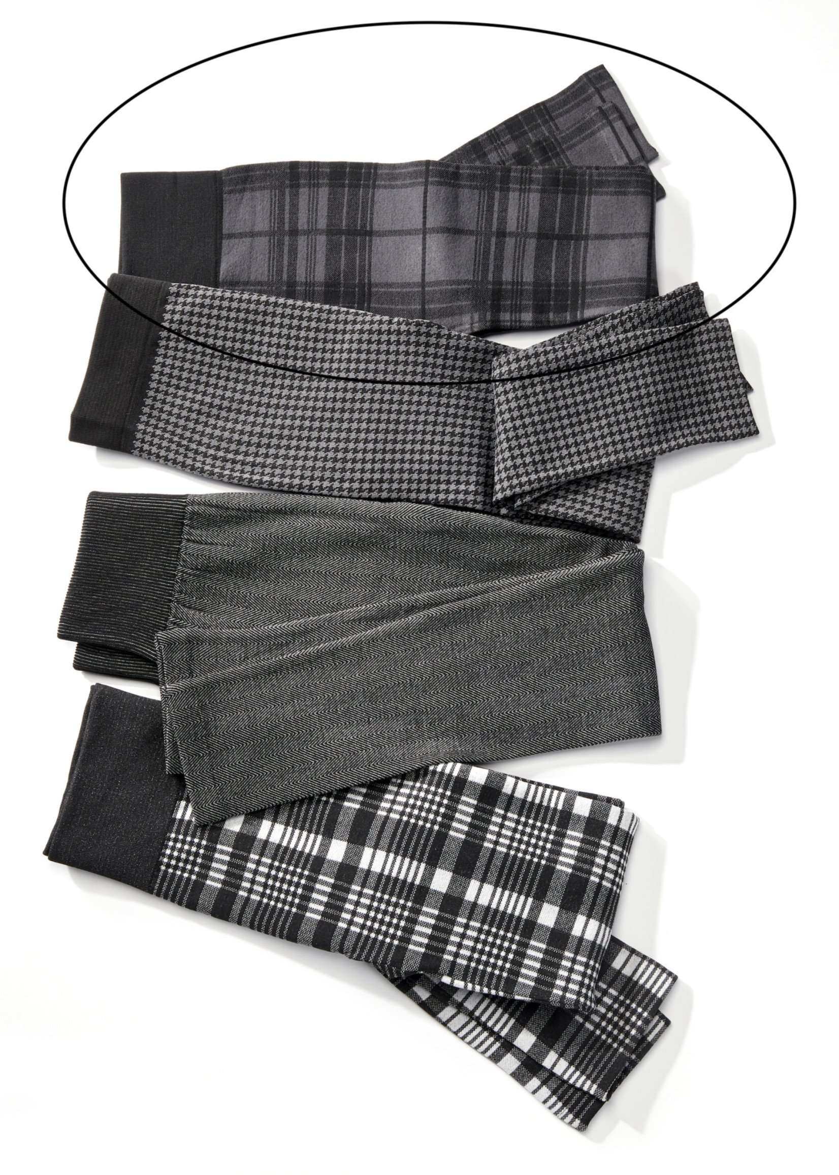Charlie Page S/M Black & Grey Plaid Fleece Lined Leggings
