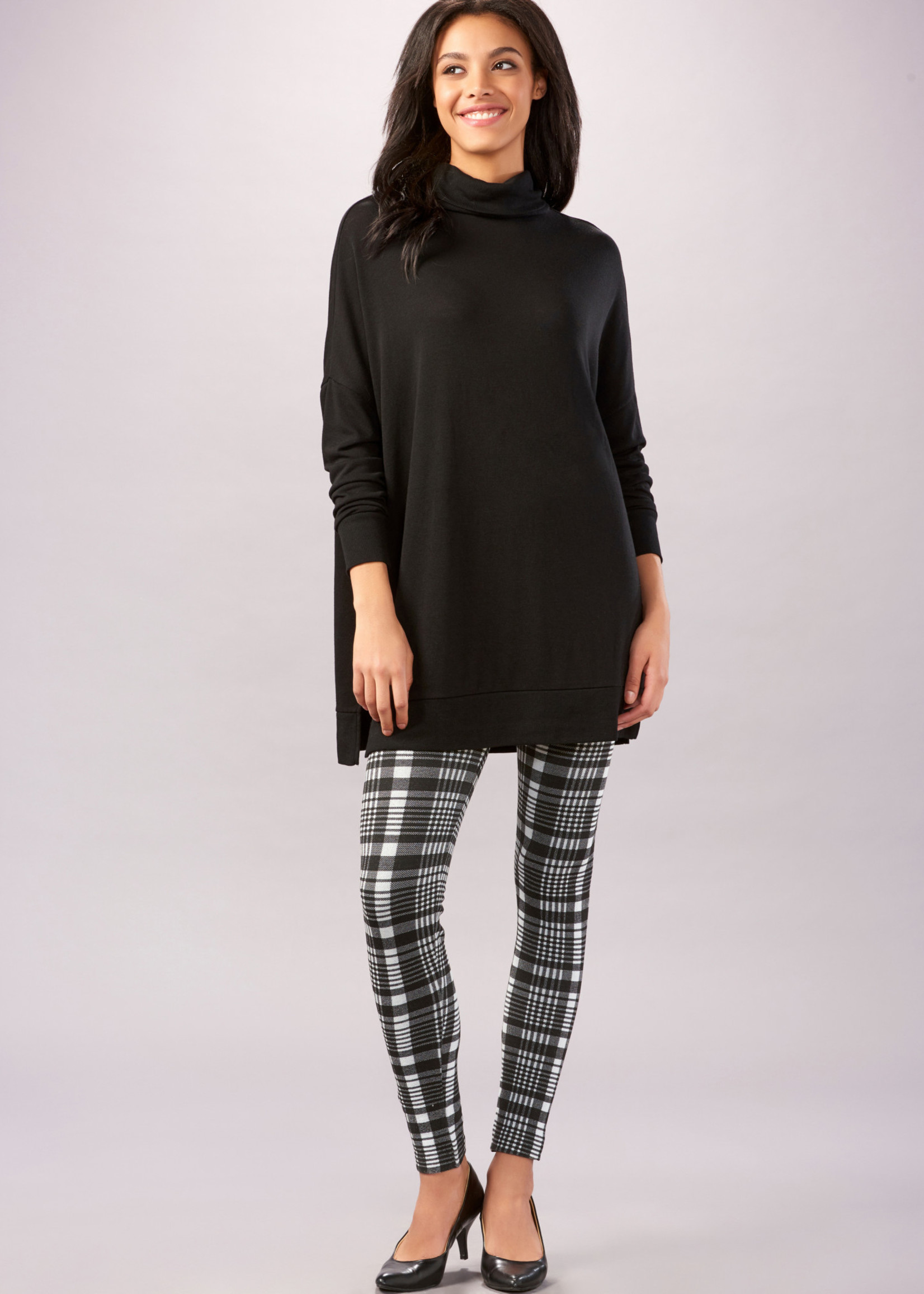 Charlie Page L/XL Houndstooth Plaid Fleece Lined Leggings