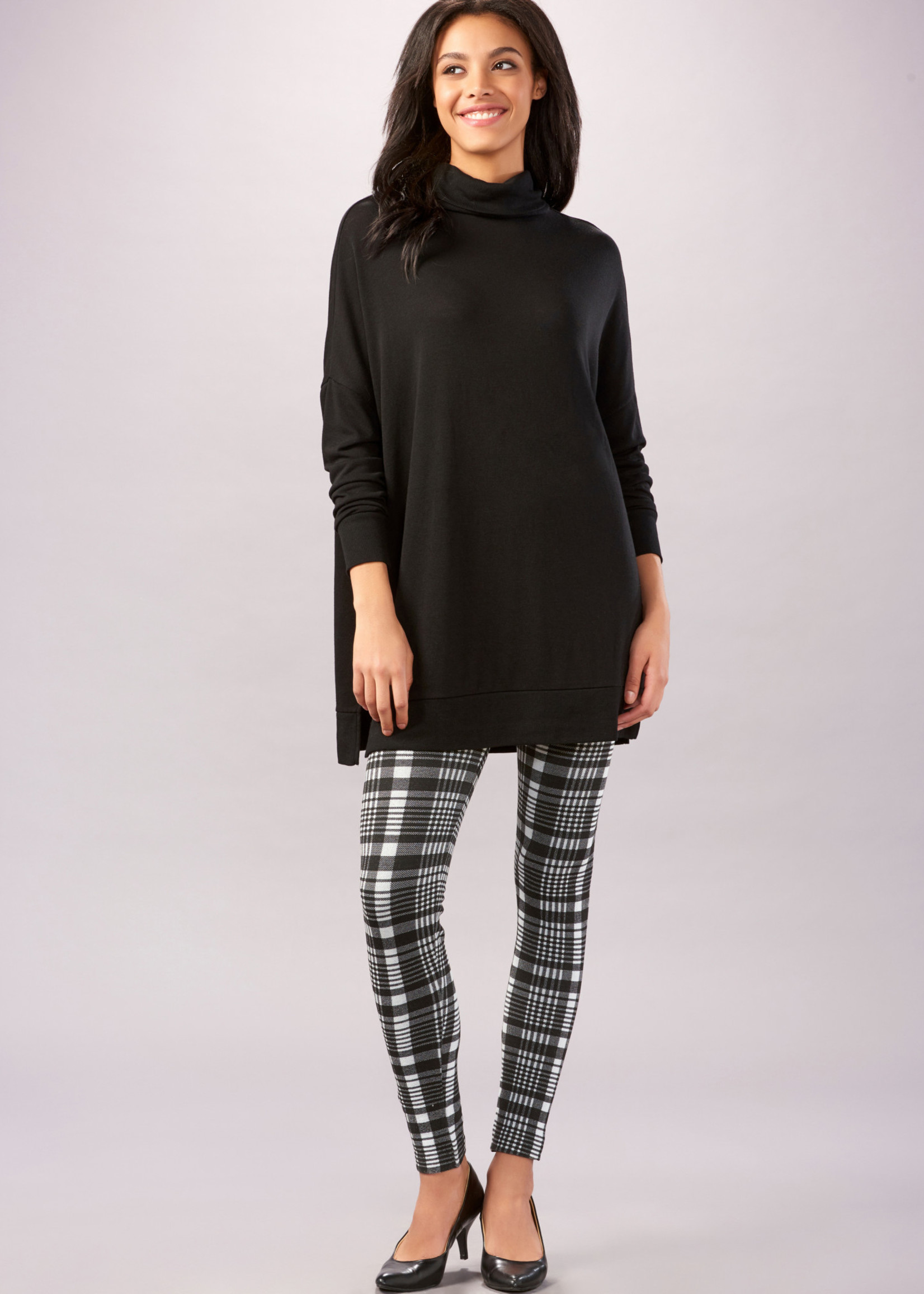 Plaid fleece lined leggings Clearance