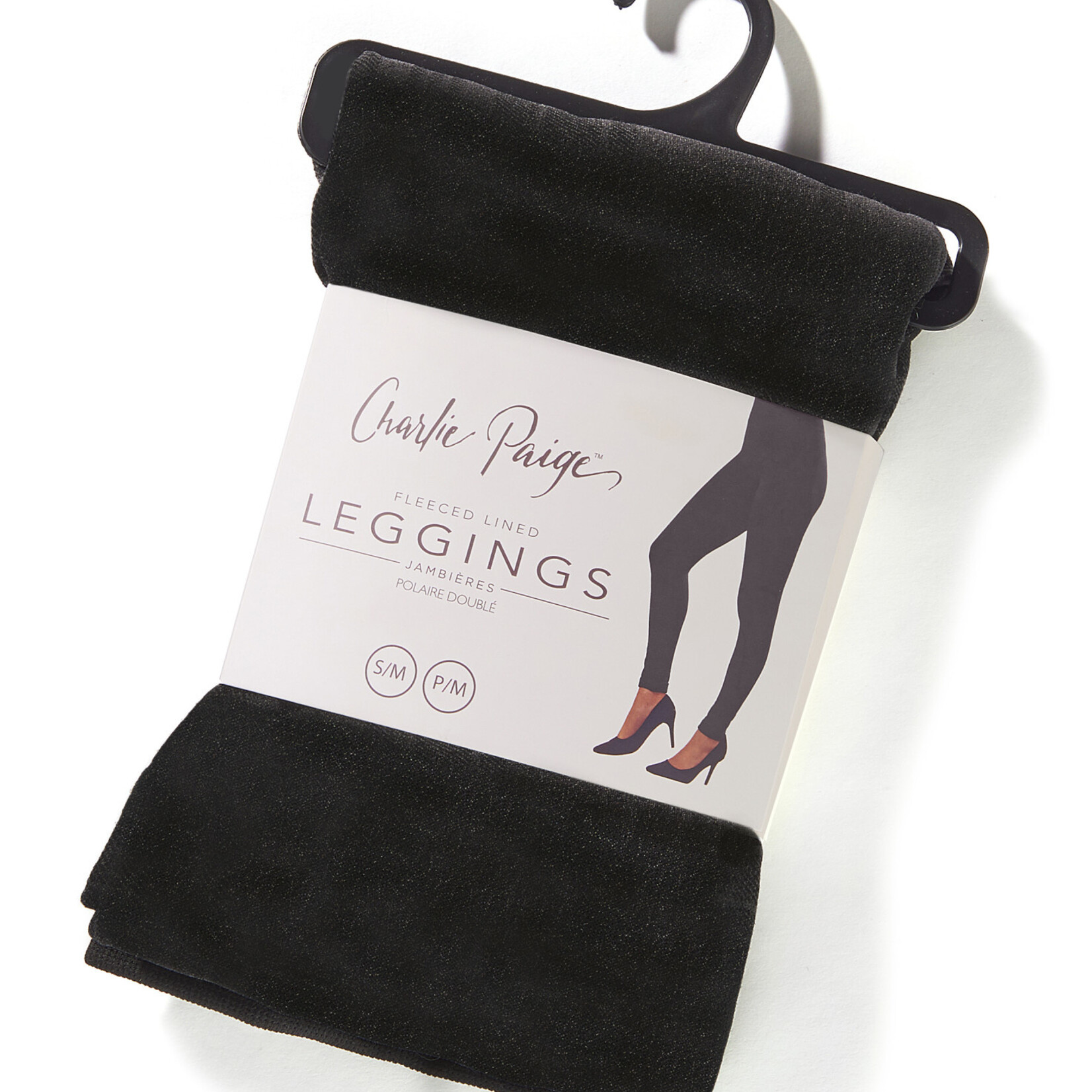 Charlie Page L/XL Black & White Plaid Fleece Lined Leggings - Oak & Willow