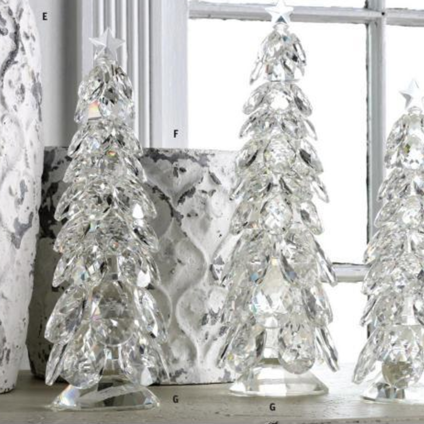 K & K Interiors Large Crystal Tear Drop Christmas Tree  12.75"