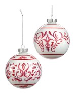 Giftcraft Orb Ornament w Red Pattern Asst.