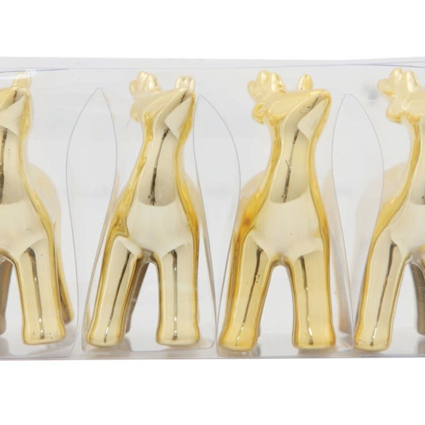 Creative Co-Op Set /4  2.5" Gold Deer