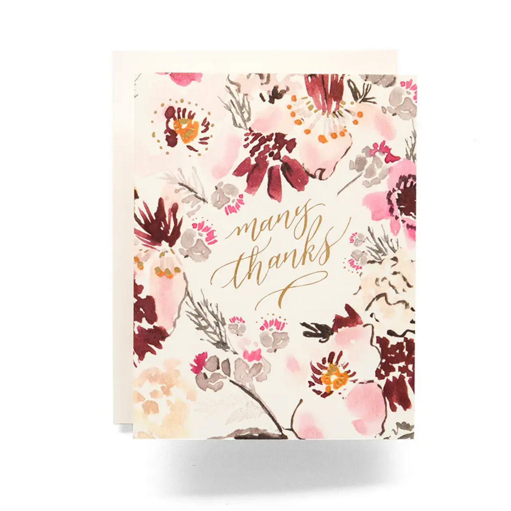 Antiquaria Floral Many Thanks Greeting Card