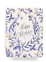 Antiquaria Cobalt & Canary Birthday Greeting Card