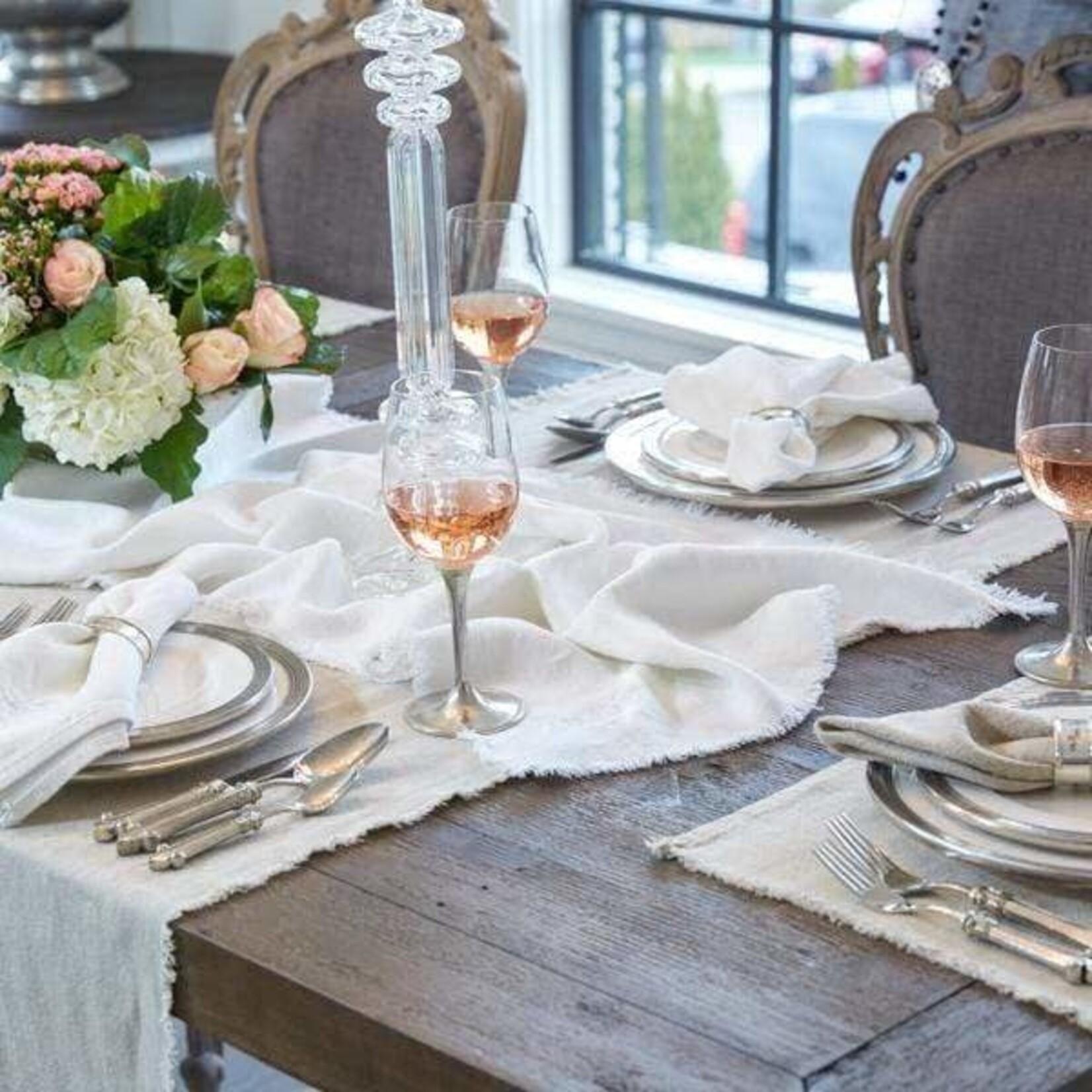 Crown Linen Designs Provence Placemat, Natural / Off-White, Reversible