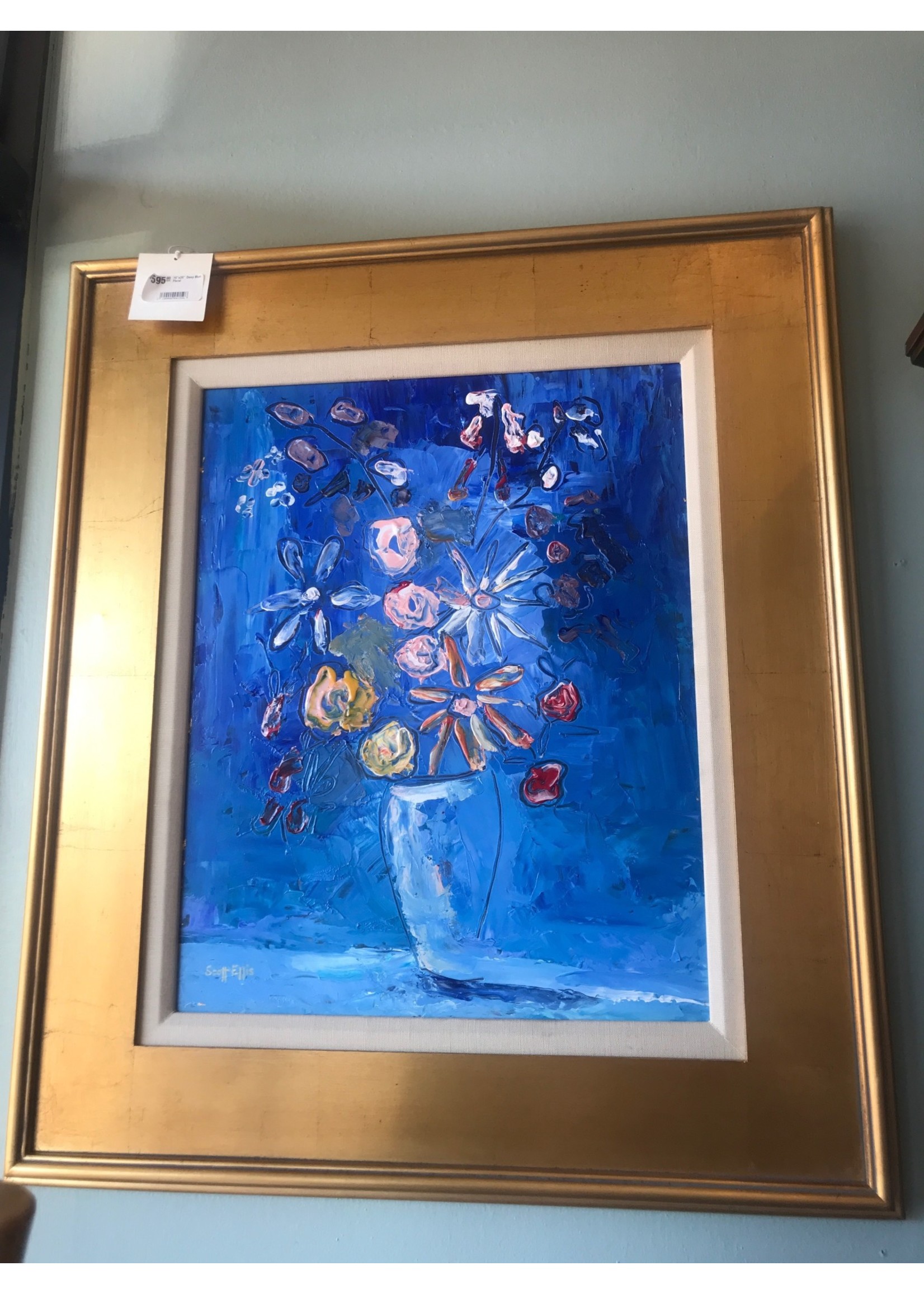 Scott Ellis 16"x20" Deep Blue Floral