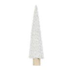 Creative Co-Op 4-1/4" Round x 19"H Fabric Cone Tree on Wood Base, Cream