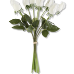K & K Interiors 17.5" White Real Touch Rose Bud Stem