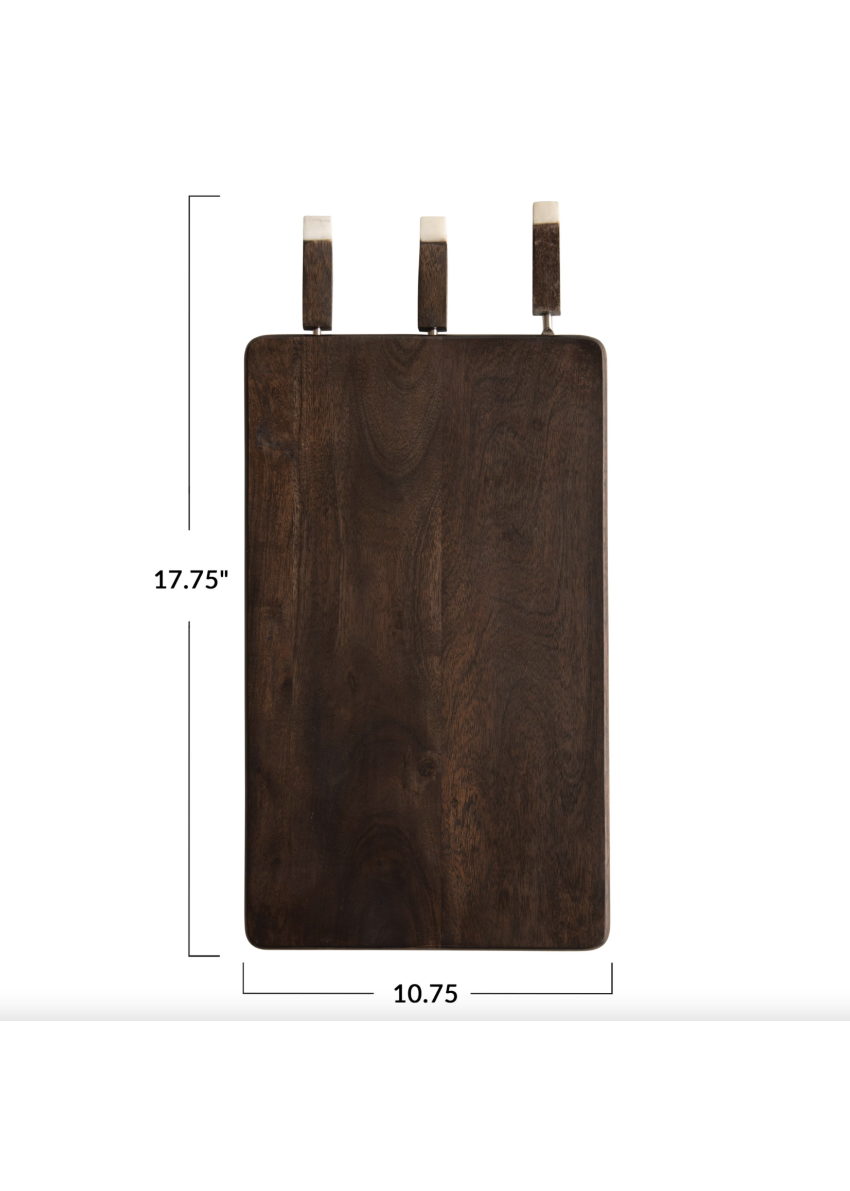 Creative CoOp Acacia Wood Cheese/Cutting Board w Inset Wood and Marble