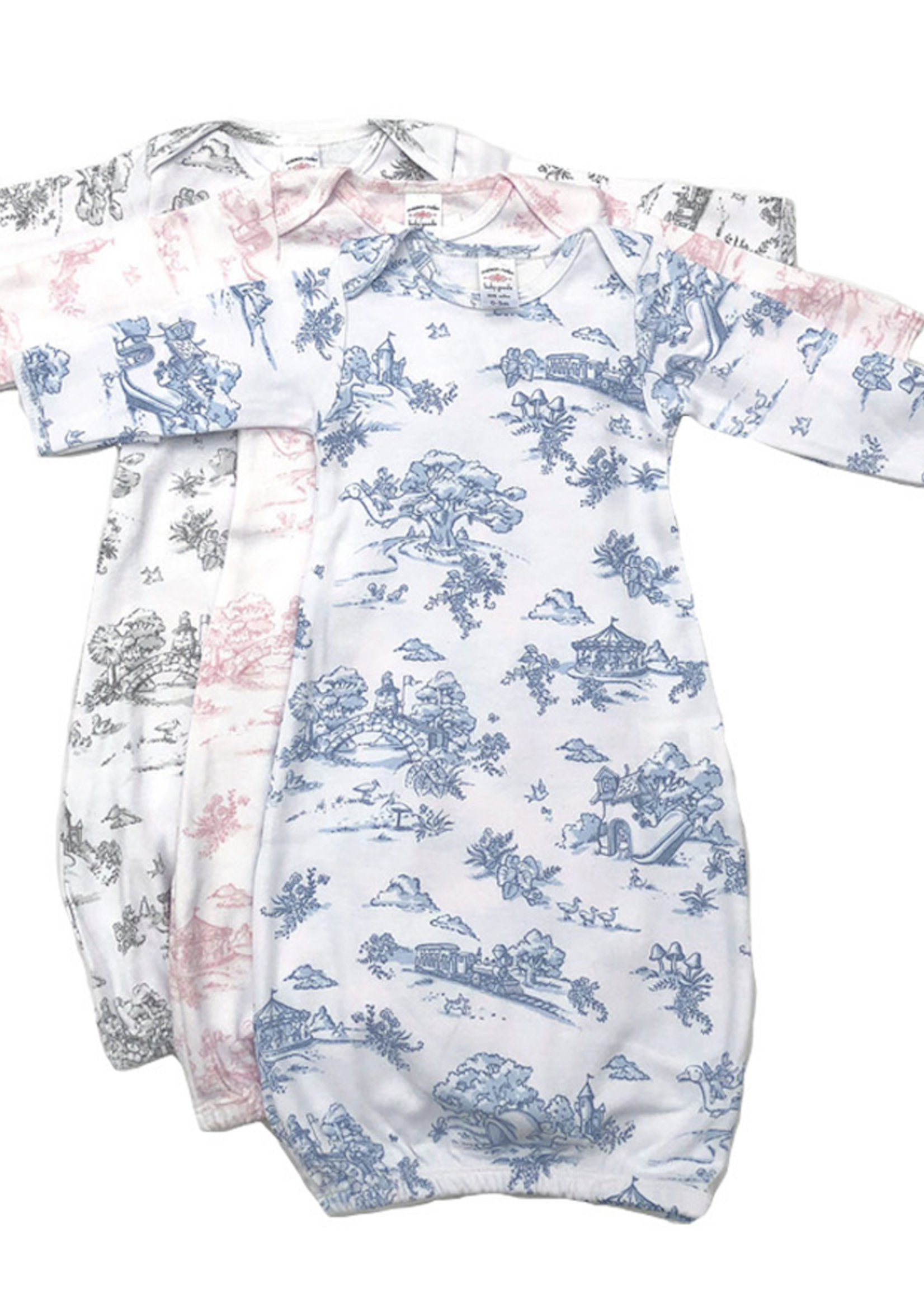 Maison Nola Baby Toile Gown Grey 3-6 months
