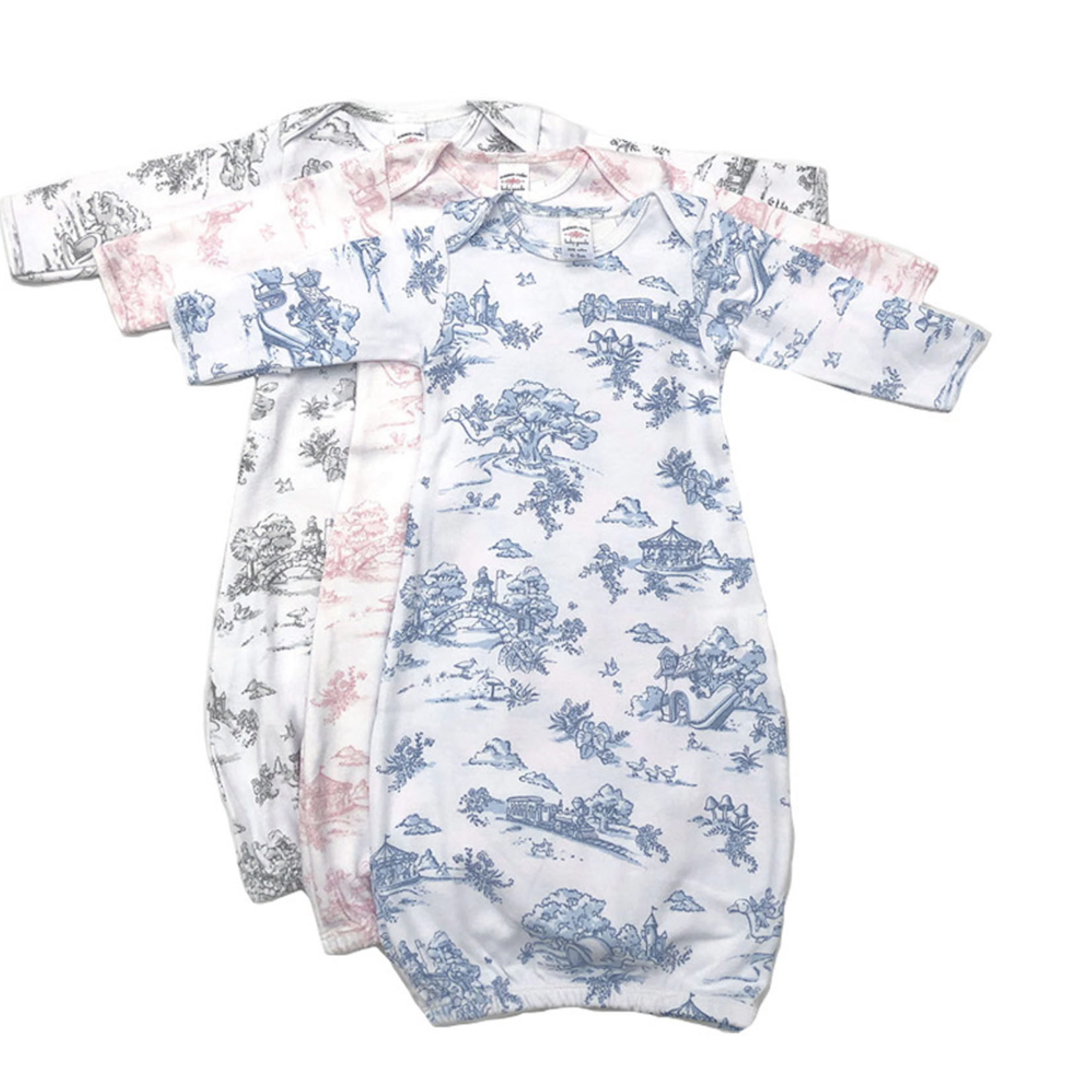 Maison Nola Baby Toile Gown Blue 3-6 month