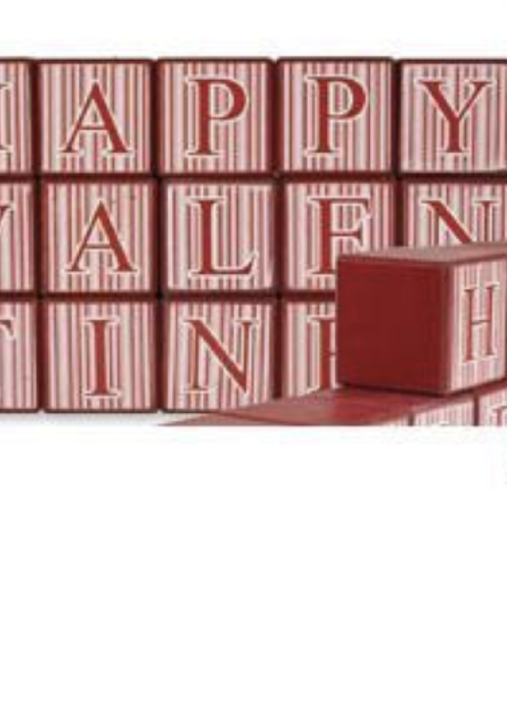 K & K Interiors Happy Valentine Striped Wood Blocks