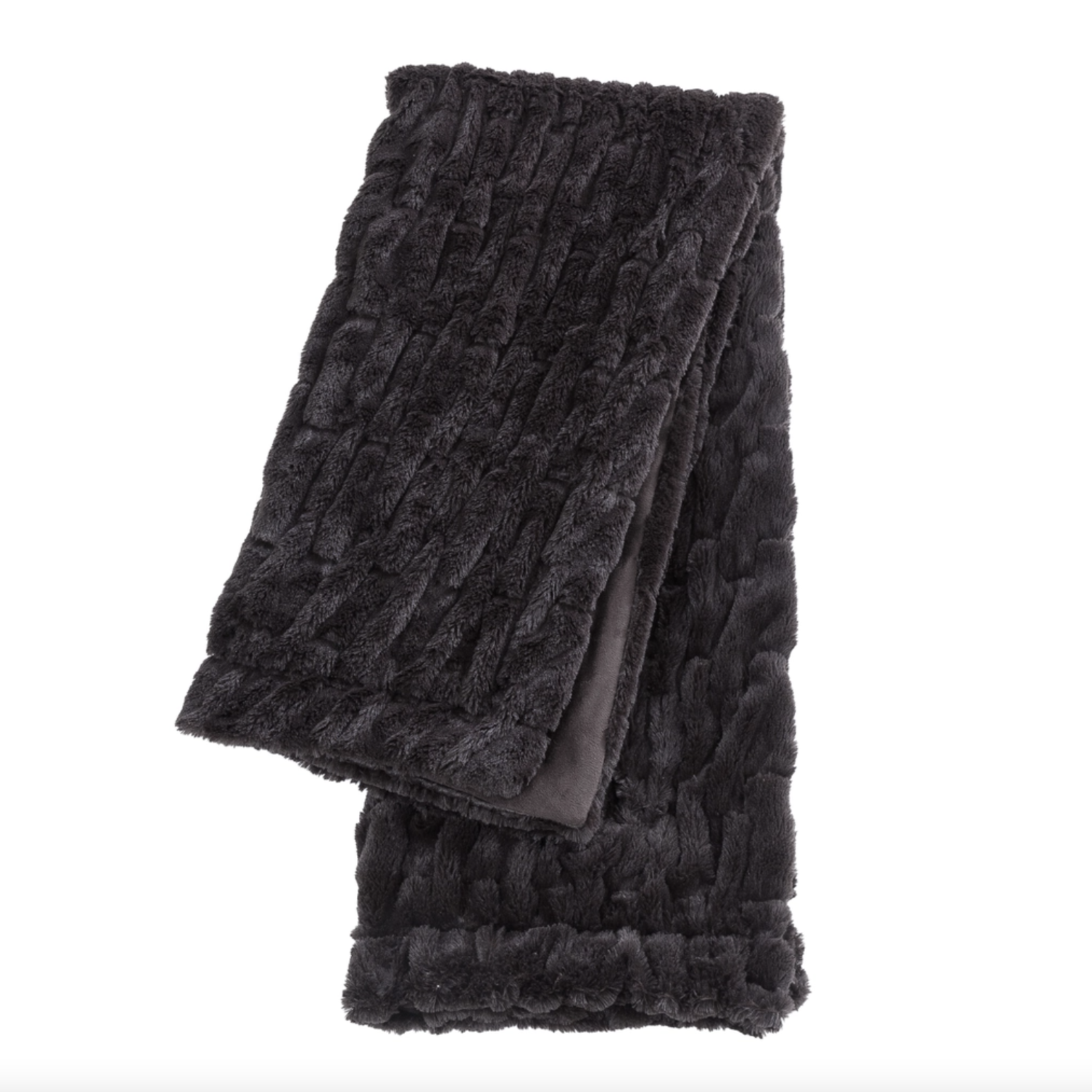 Peking Handicraft Chocolate Faux Fur Throw