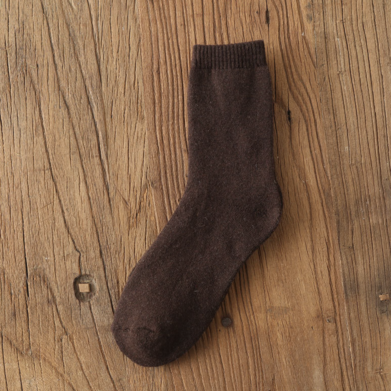 Sharon Cooper Velvet Thick Socks Brown