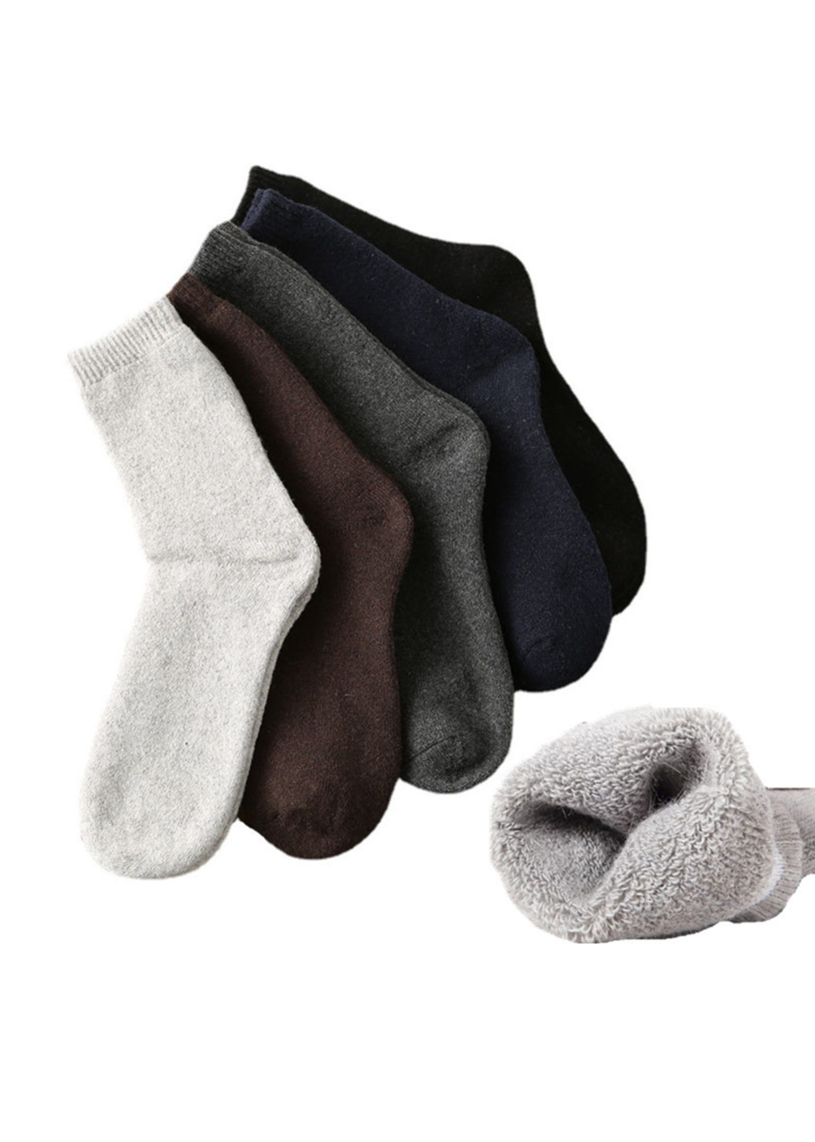 Sharon Cooper Velvet Thick Socks Light Grey