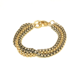 LJ Sonder Tyler Triple Strand Bracelet Matte Gold & Antique Silver