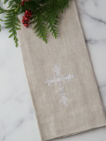Crown Linen Designs Cross Linen Towel White Cross