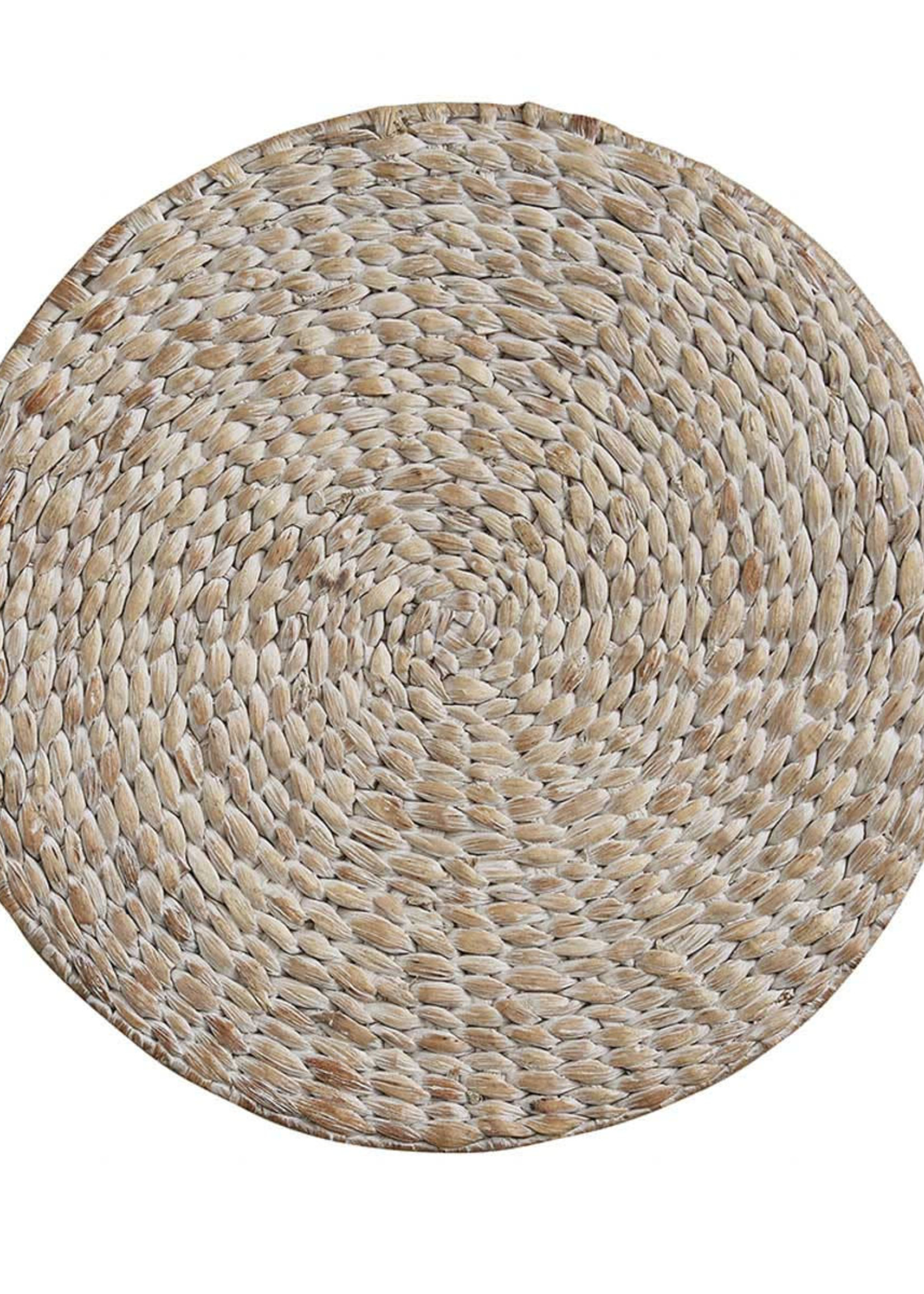 Park Designs Braided Hyacinth Round Placemat White