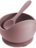 Ali + Oli Ali + Oli Silicone Suction Bowl & Spoon Set (mauve)
