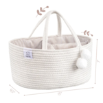 Fephas Cotton Rope Diaper Caddy - Off White