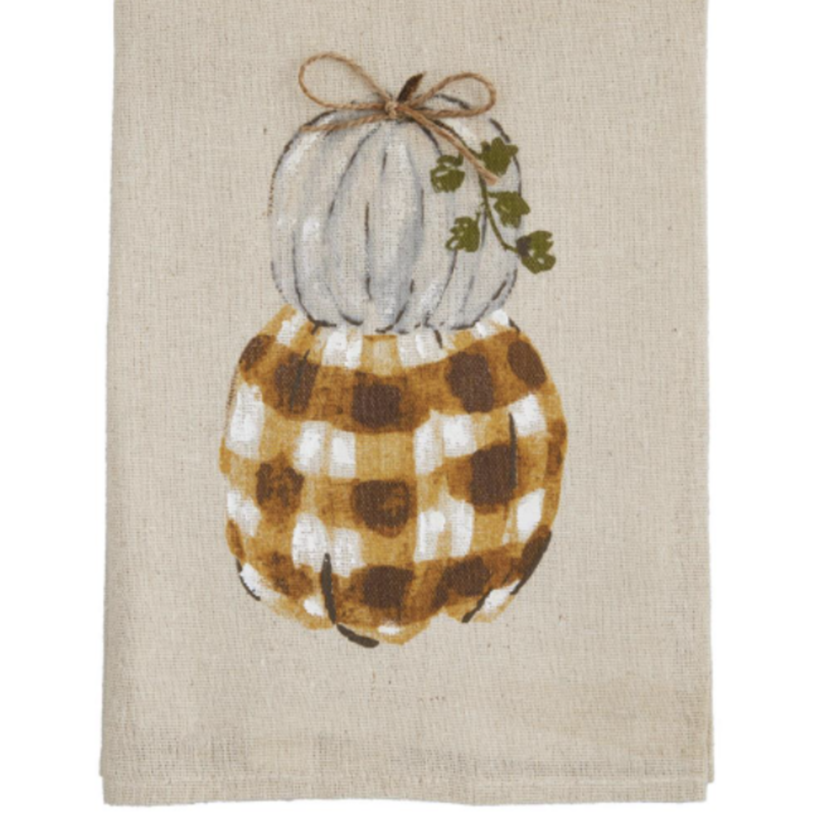 Mud Pie Stacked Pumpkin  Hand-Painted Towel