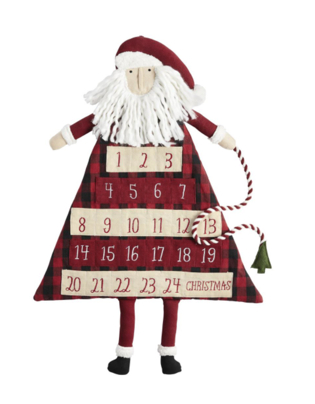 Mud Pie Buffalo Check Santa Advent Calendar Oak & Willow