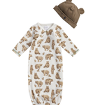 Mud Pie Bear Gown & Hat Set