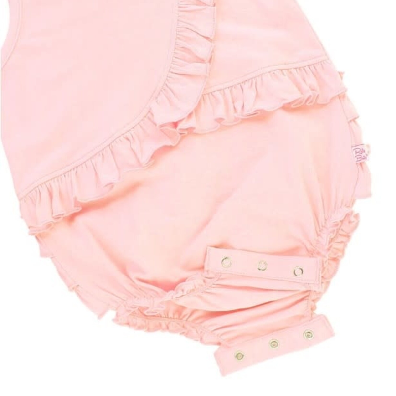 Ruffle Butts Pink Ruffle Detail Bubble Romper set 12-18 Month