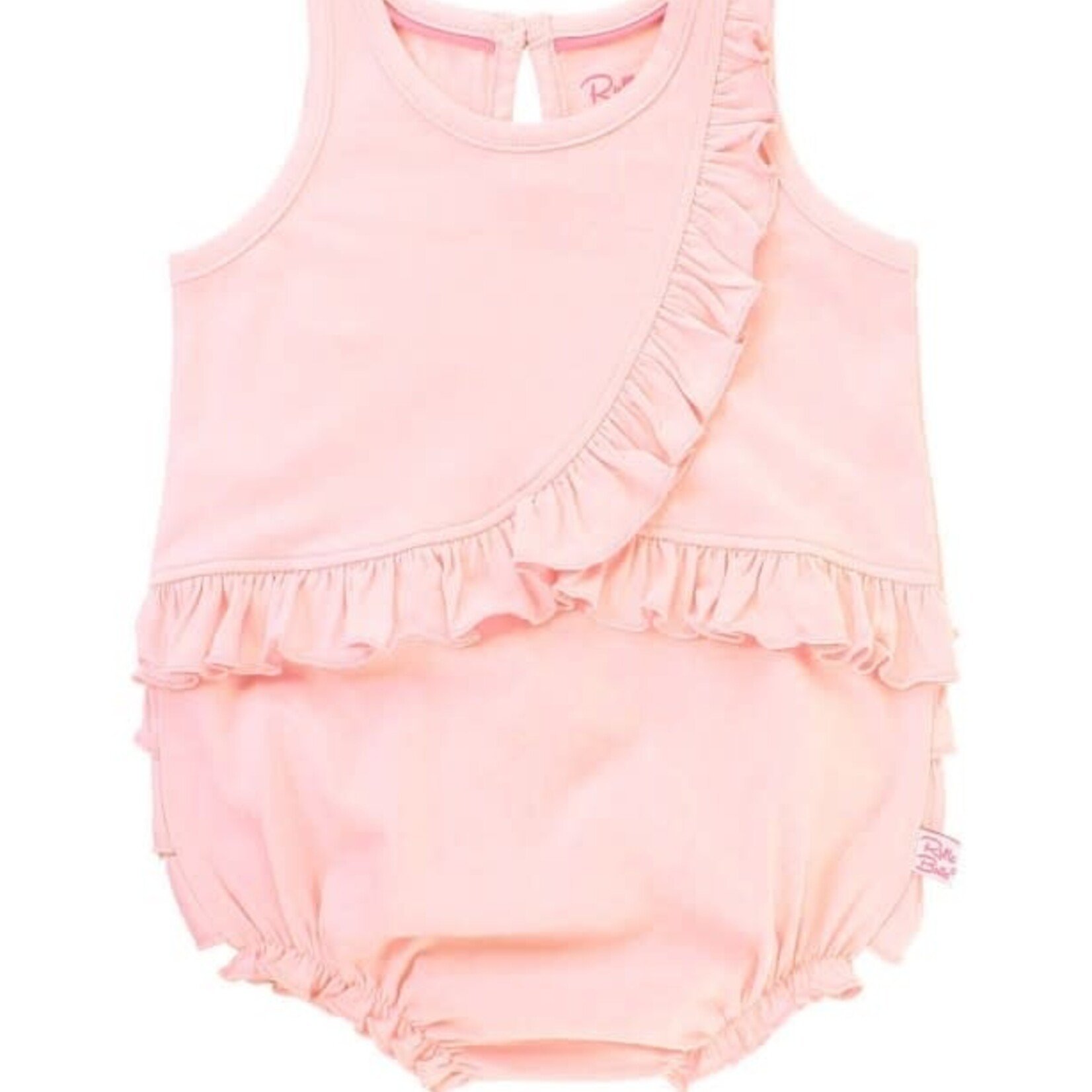 Ruffle Butts Pink Ruffle Detail Bubble Romper set 12-18  Month