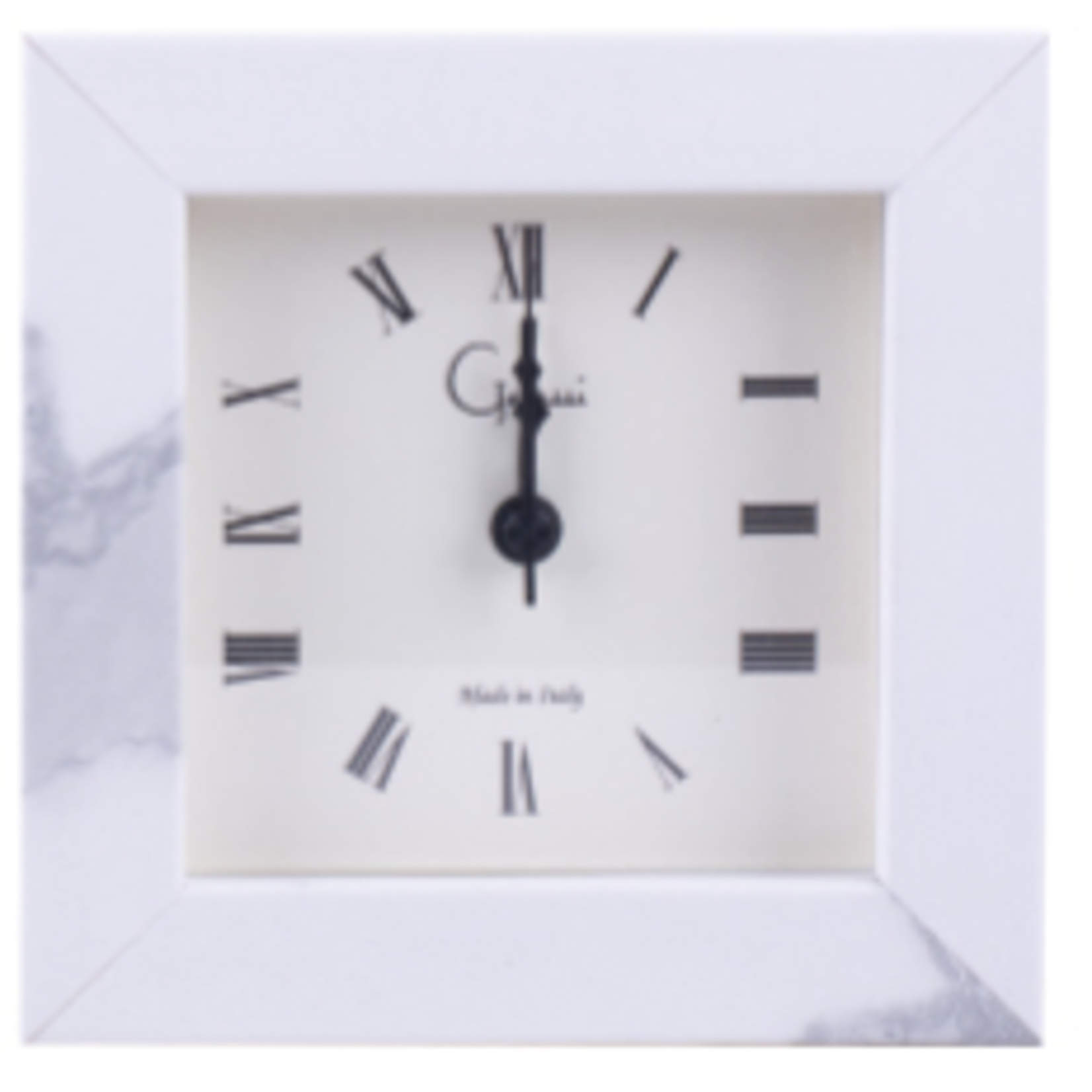 Galassi White Marble Look Alarm Clock