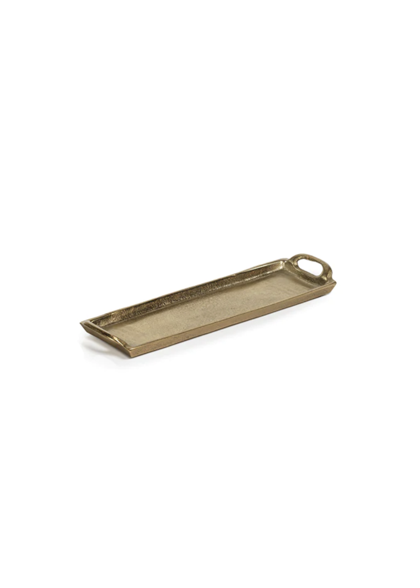 Zodax Rectangular Aluminum Tray Dark Gold Small Oak & Willow